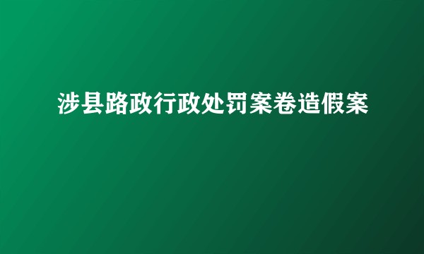 涉县路政行政处罚案卷造假案