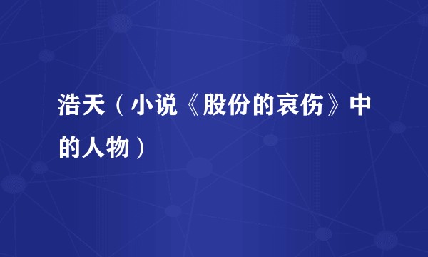 浩天(小说《股份的哀伤》中的人物)