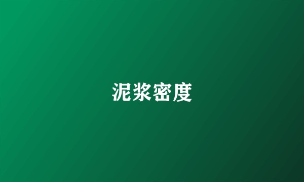 泥浆密度