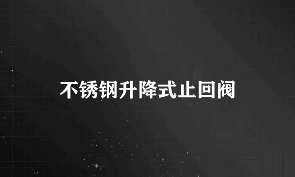 不锈钢升降式止回阀