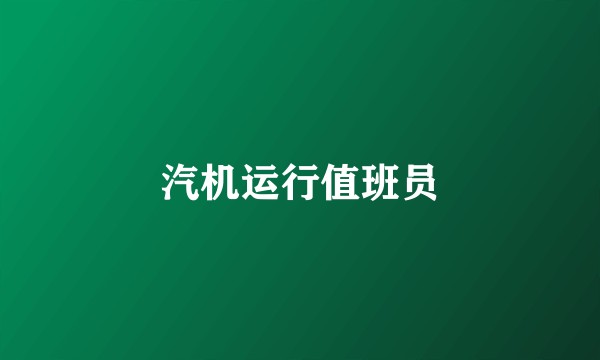 汽机运行值班员
