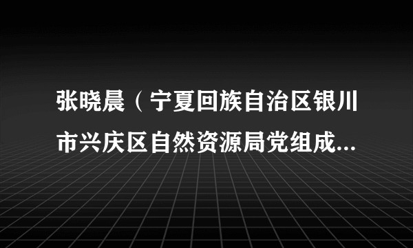 张晓晨（宁夏回族自治区银川市兴庆区自然资源局党组成员、副局长）