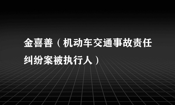 金喜善（机动车交通事故责任纠纷案被执行人）