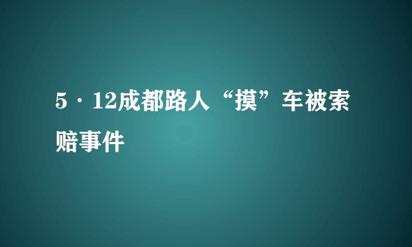 5·12成都路人“摸”车被索赔事件