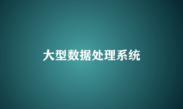 大型数据处理系统