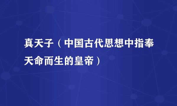 真天子(中国古代思想中指奉天命而生的皇帝)