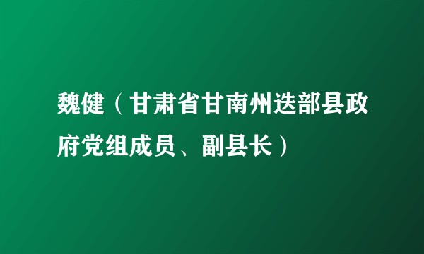 魏健（甘肃省甘南州迭部县政府党组成员、副县长）