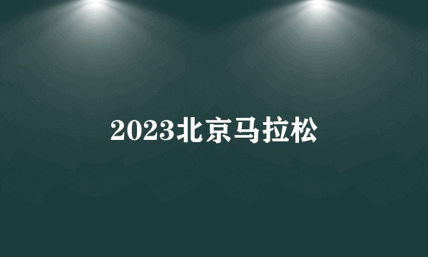 2023北京马拉松