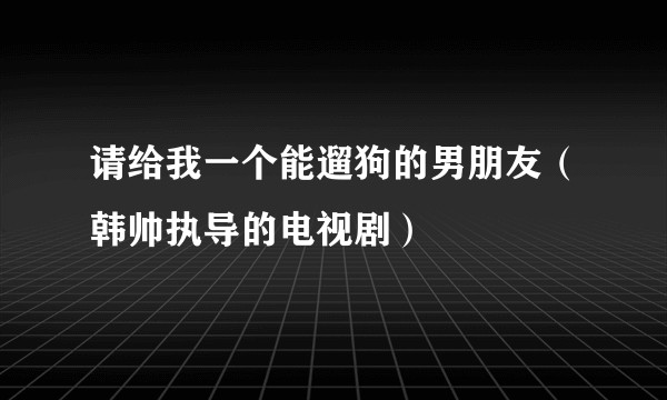 请给我一个能遛狗的男朋友（韩帅执导的电视剧）
