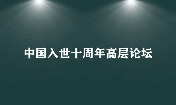 中国入世十周年高层论坛