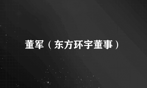 董军（东方环宇董事）
