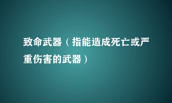 致命武器（指能造成死亡或严重伤害的武器）