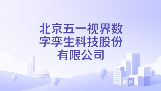 北京五一视界数字孪生科技股份有限公司