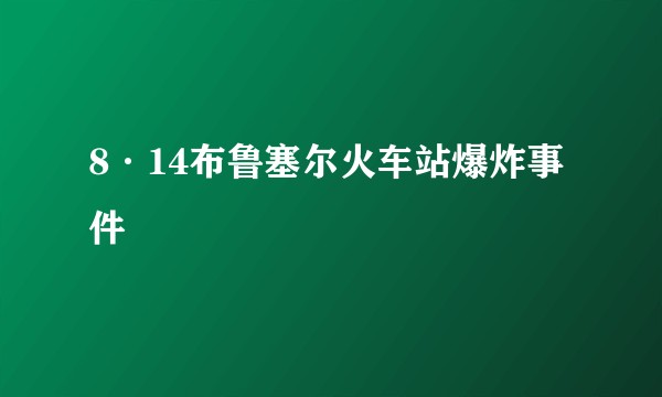 8·14布鲁塞尔火车站爆炸事件