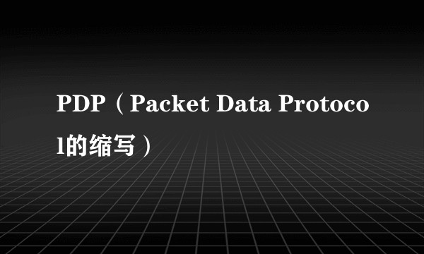 PDP（Packet Data Protocol的缩写）