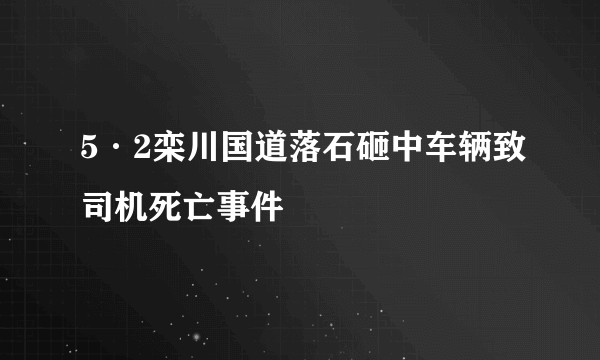 5·2栾川国道落石砸中车辆致司机死亡事件