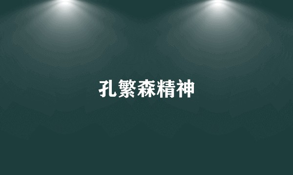 孔繁森精神