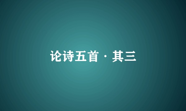 论诗五首·其三
