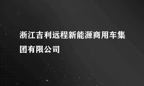 浙江吉利远程新能源商用车集团有限公司