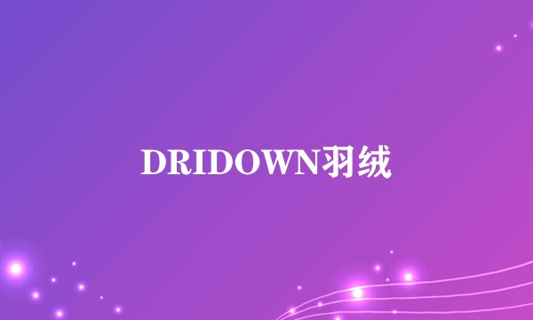 DRIDOWN羽绒