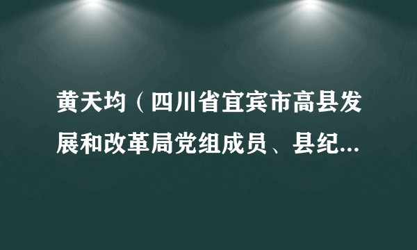 黄天均（四川省宜宾市高县发展和改革局党组成员、县纪委监委派驻发改局纪检监察组组长）