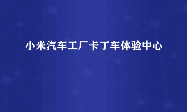 小米汽车工厂卡丁车体验中心
