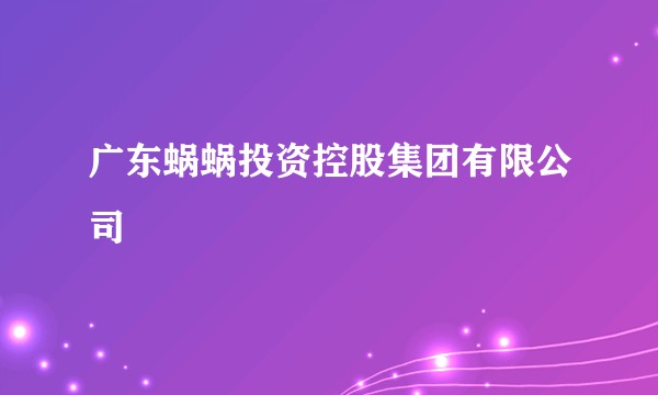 广东蜗蜗投资控股集团有限公司