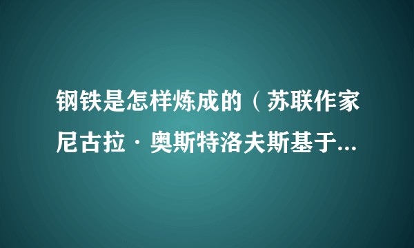 钢铁是怎样炼成的（苏联作家尼古拉·奥斯特洛夫斯基于1933年创作的长篇小说）