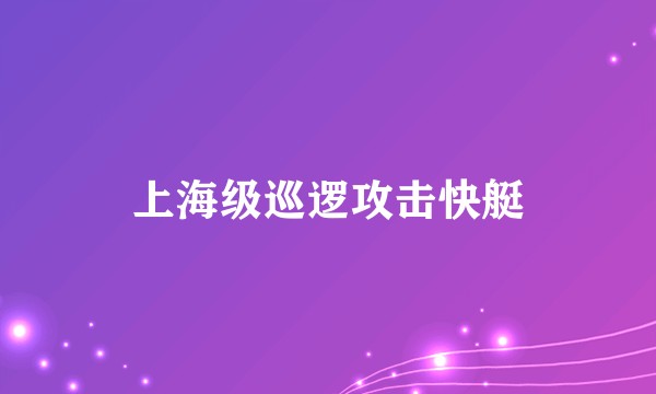 上海级巡逻攻击快艇