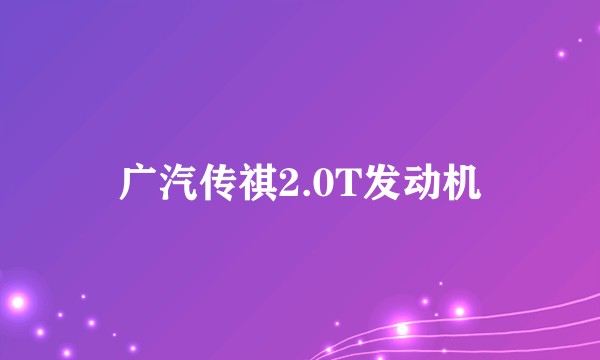 广汽传祺2.0T发动机
