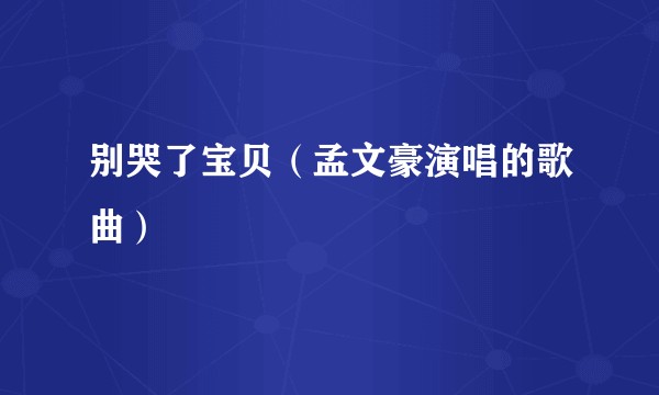 别哭了宝贝（孟文豪演唱的歌曲）