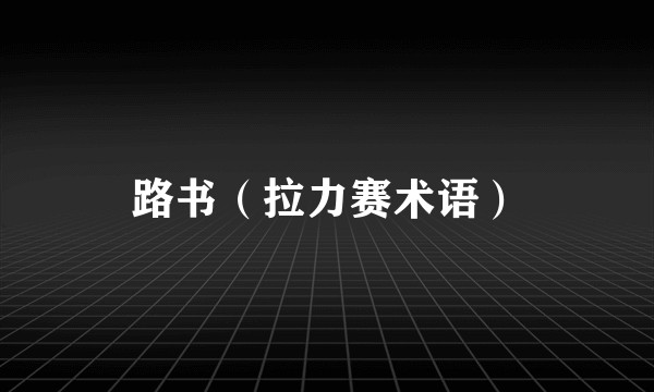 路书（拉力赛术语）