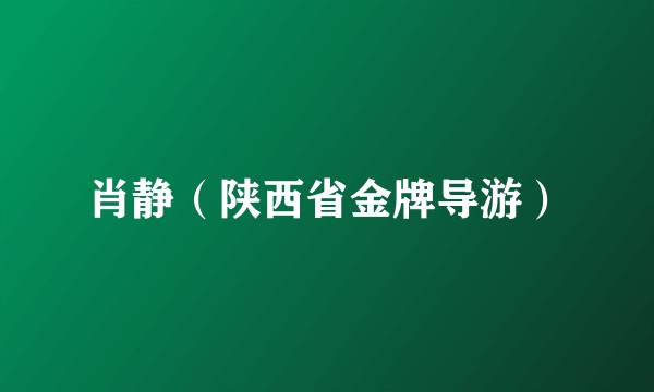 肖静（陕西省金牌导游）