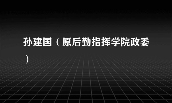 孙建国（原后勤指挥学院政委）