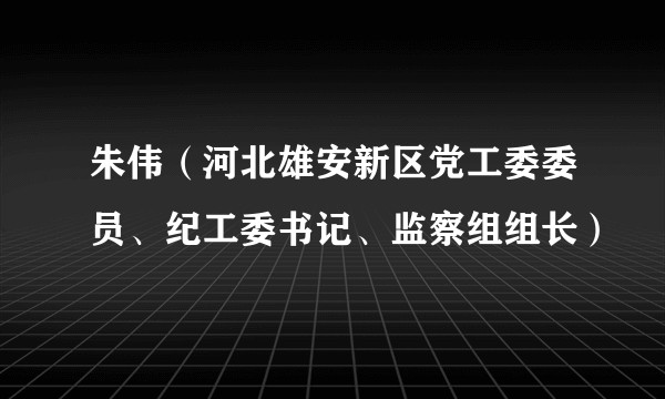 朱伟（河北雄安新区党工委委员、纪工委书记、监察组组长）