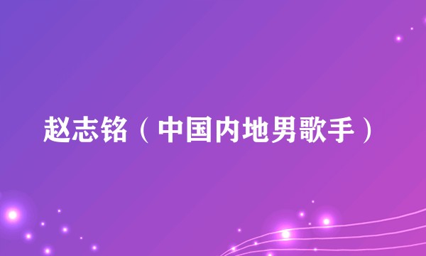 赵志铭（中国内地男歌手）