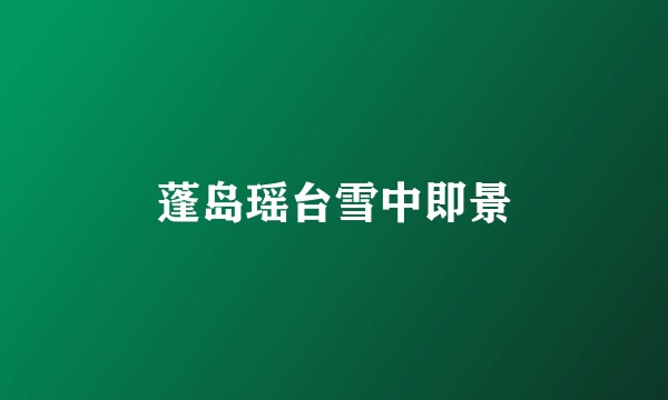 蓬岛瑶台雪中即景