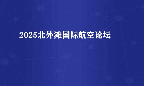 2025北外滩国际航空论坛