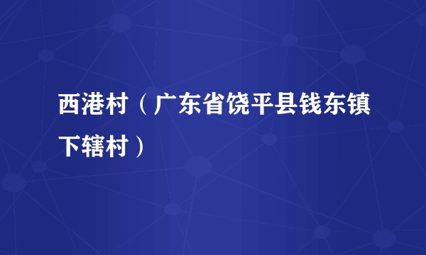 西港村（广东省饶平县钱东镇下辖村）