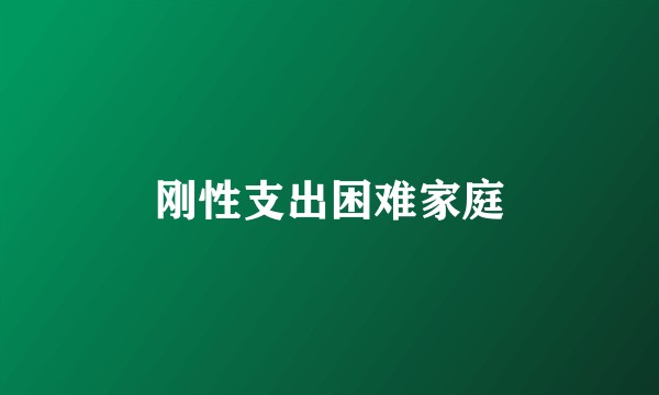 刚性支出困难家庭