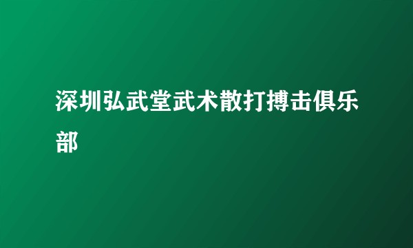 深圳弘武堂武术散打搏击俱乐部