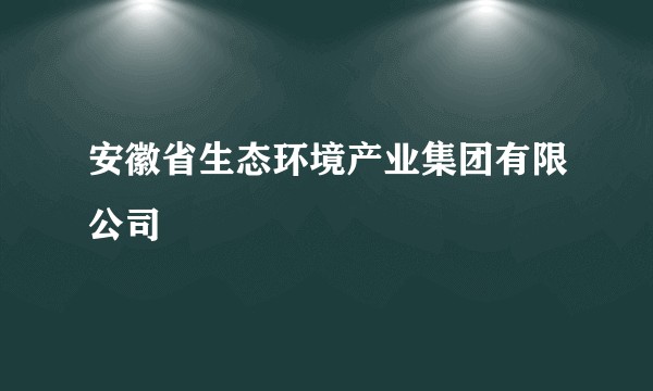 安徽省生态环境产业集团有限公司