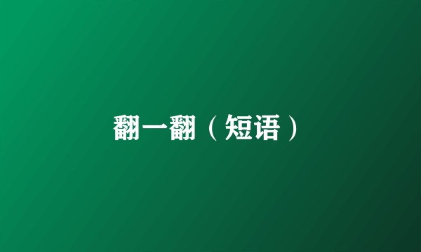 翻一翻（短语）