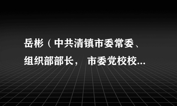 岳彬（中共清镇市委常委、 组织部部长， 市委党校校长（兼））