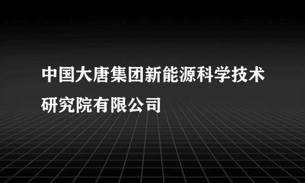 中国大唐集团新能源科学技术研究院有限公司