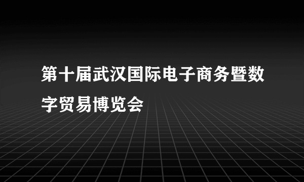 第十届武汉国际电子商务暨数字贸易博览会