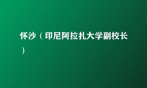 怀沙(印尼阿拉扎大学副校长)