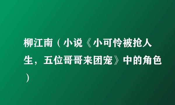 柳江南（小说《小可怜被抢人生，五位哥哥来团宠》中的角色）