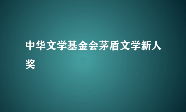 中华文学基金会茅盾文学新人奖