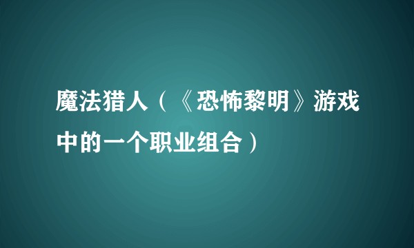 魔法猎人（《恐怖黎明》游戏中的一个职业组合）